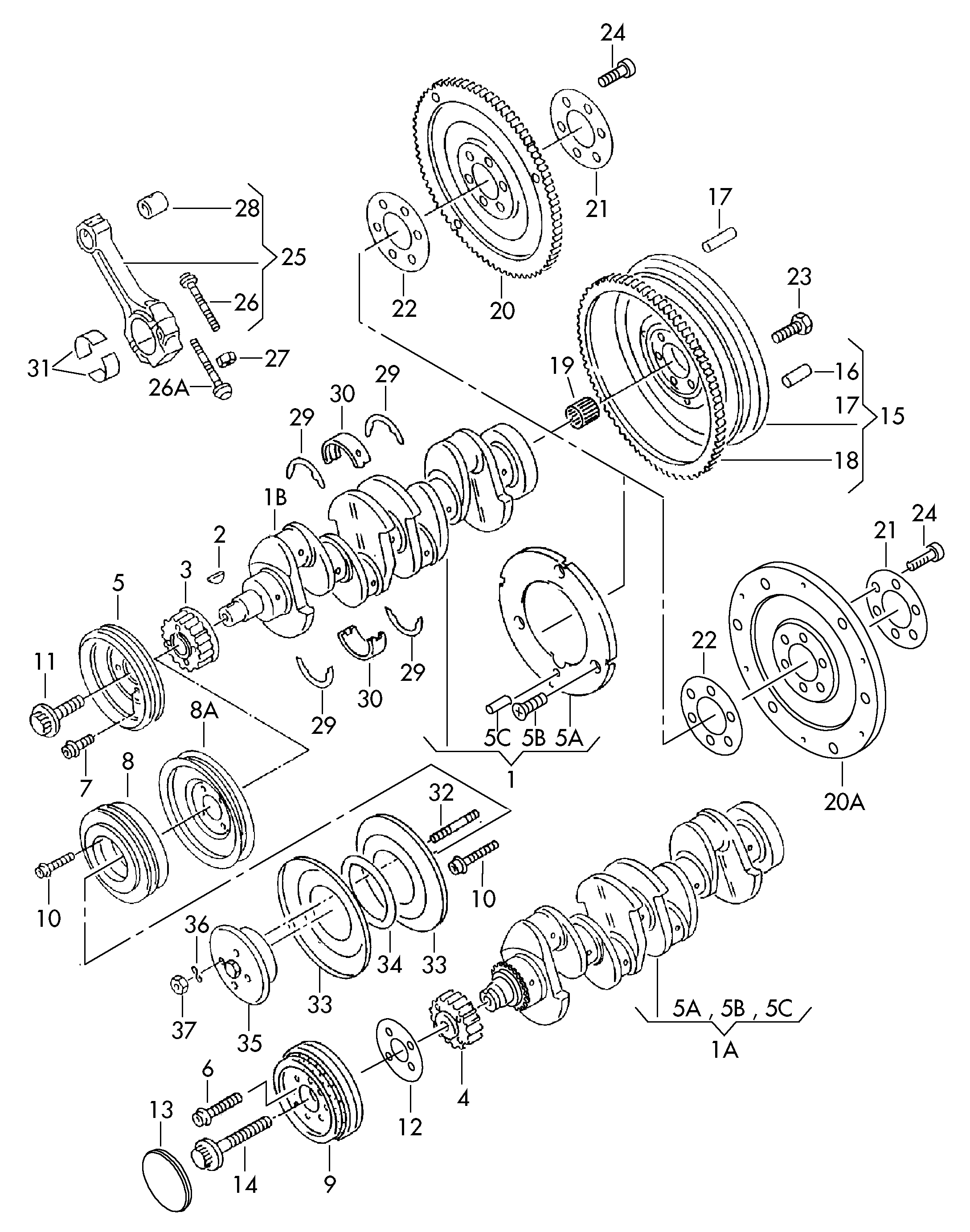 VAG 03G 105 243 B - Piedziņas skriemelis, Kloķvārpsta autospares.lv