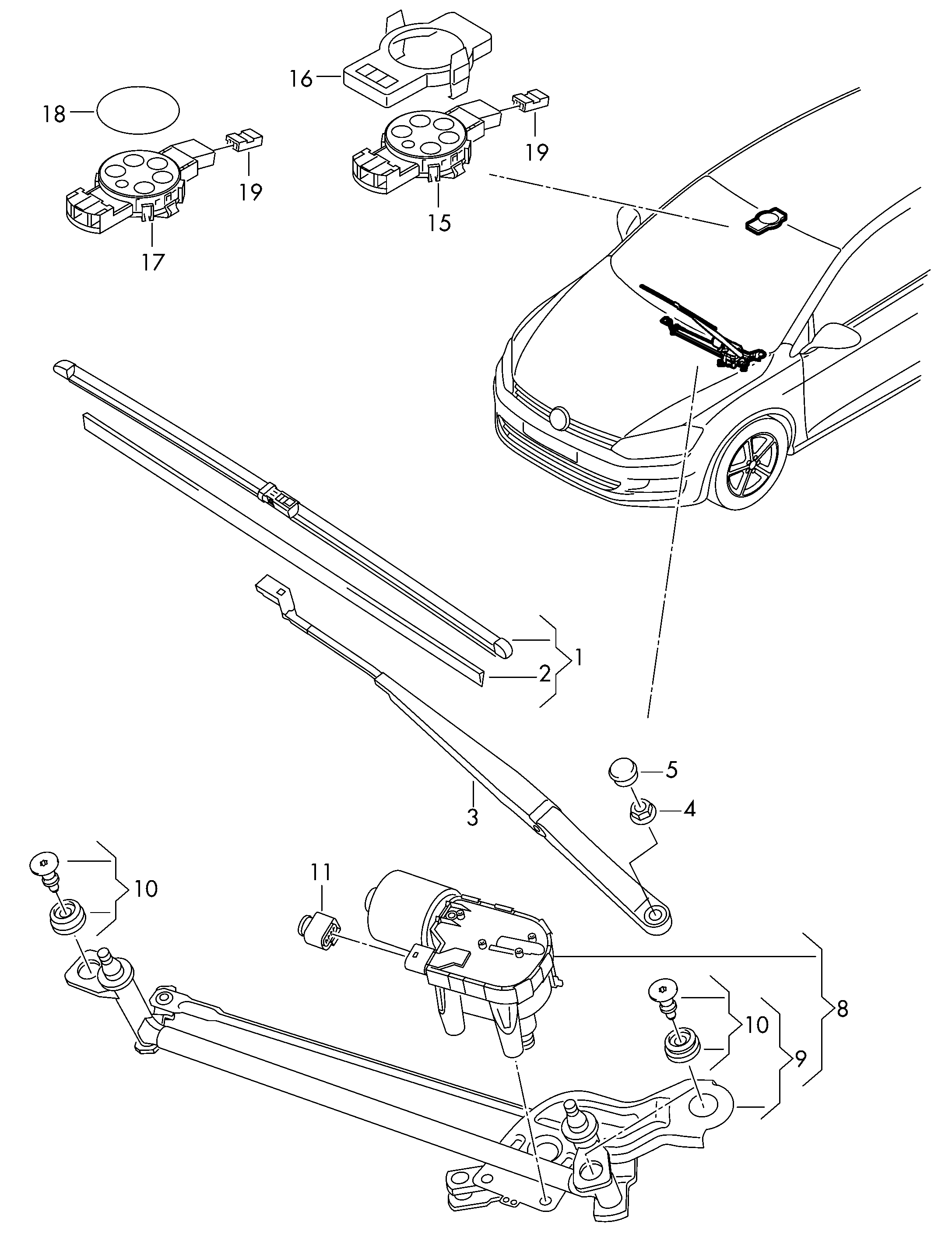 VAG 5E1998001 - Щетка стеклоочистителя www.autospares.lv