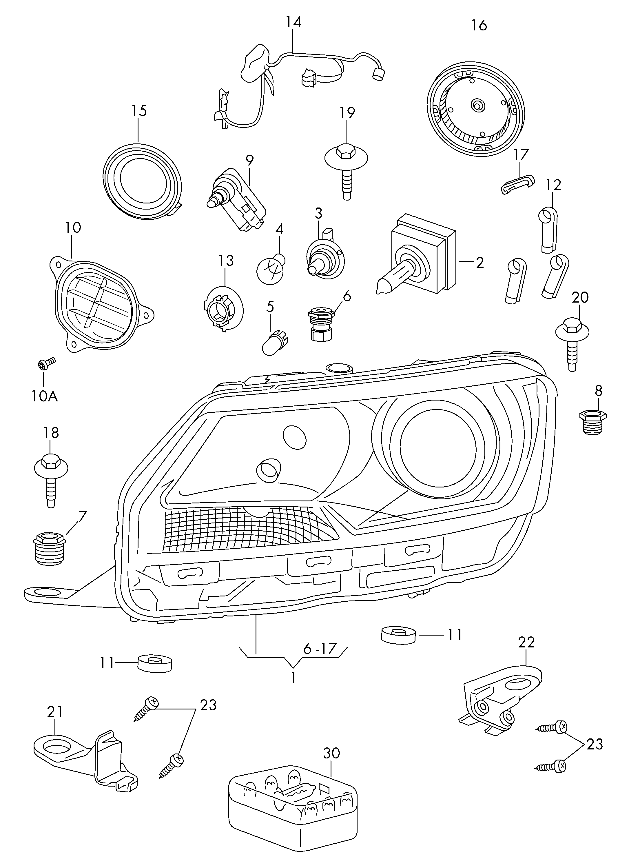 VAG 8W0 941 235 - Kvēlspuldze, Tālās gaismas lukturis autospares.lv