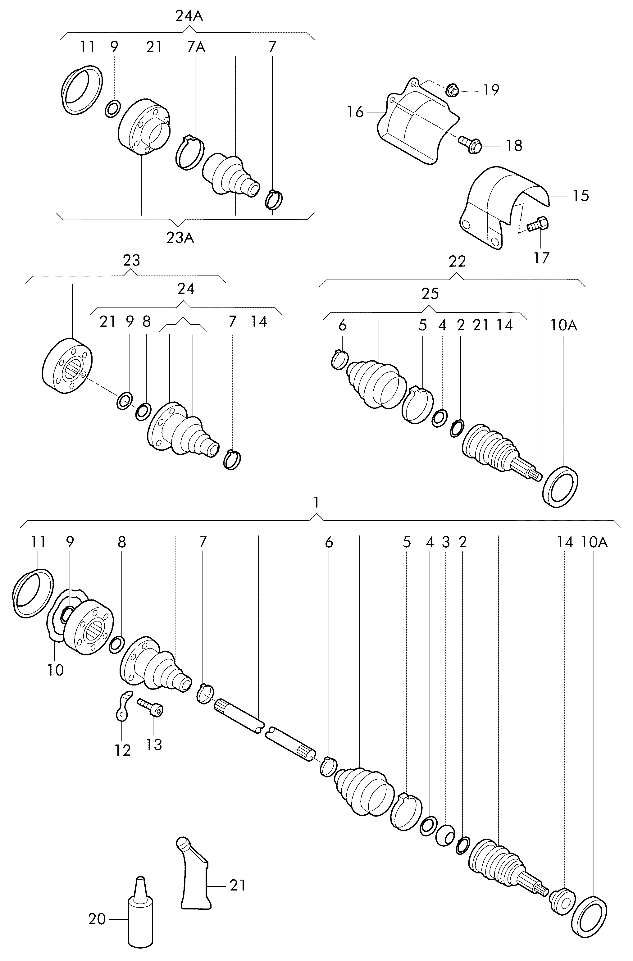 VAG 1K0 498 103 - Šarnīru komplekts, Piedziņas vārpsta autospares.lv