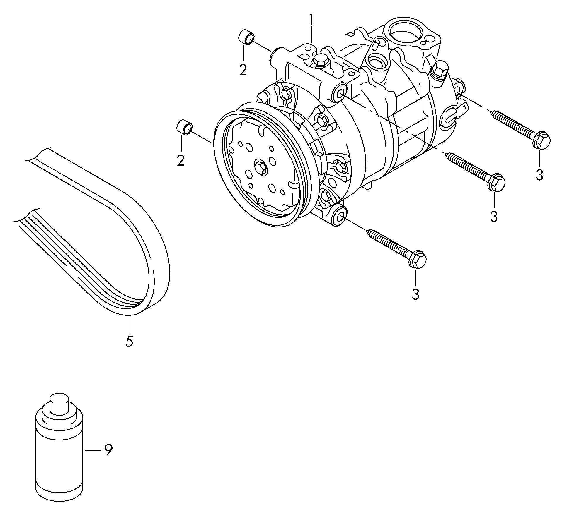 CUPRA 5Q0820803J - A/C compressor autospares.lv