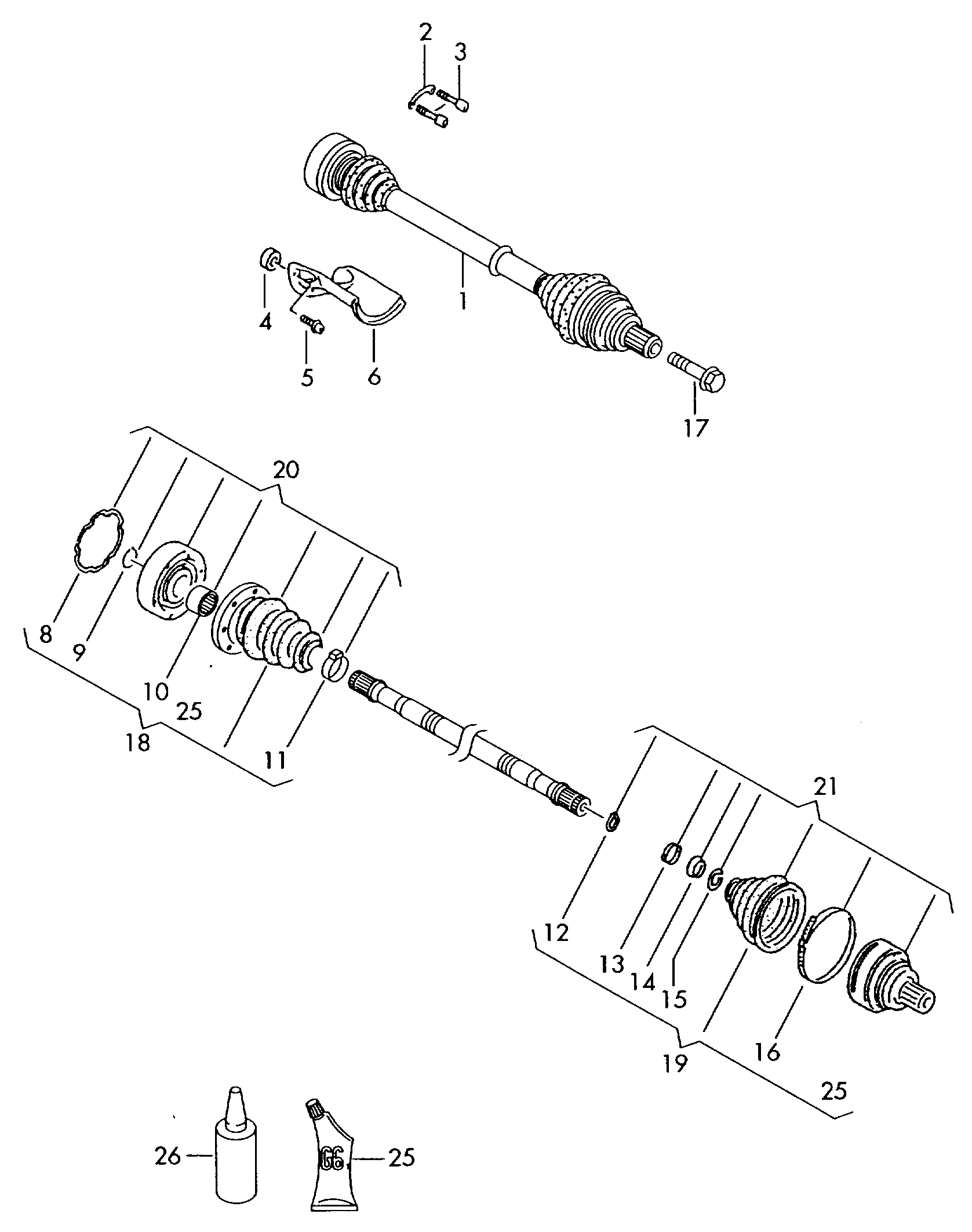 VAG 1K0407271CP - Piedziņas vārpsta autospares.lv