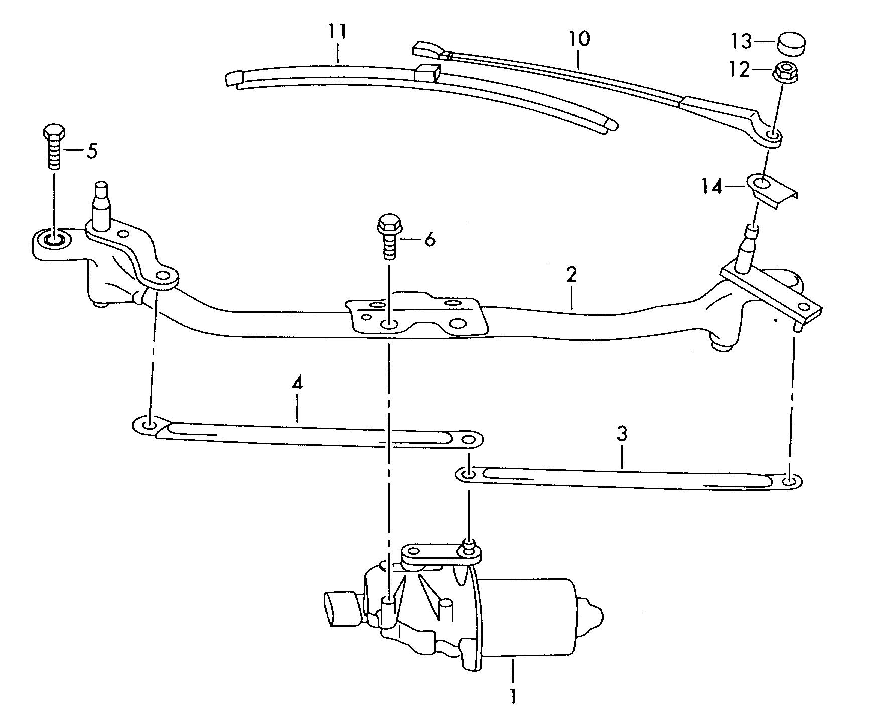 AUDI 1J0 955 456 - Stiklu tīrītāja sviru un stiepņu sistēma www.autospares.lv