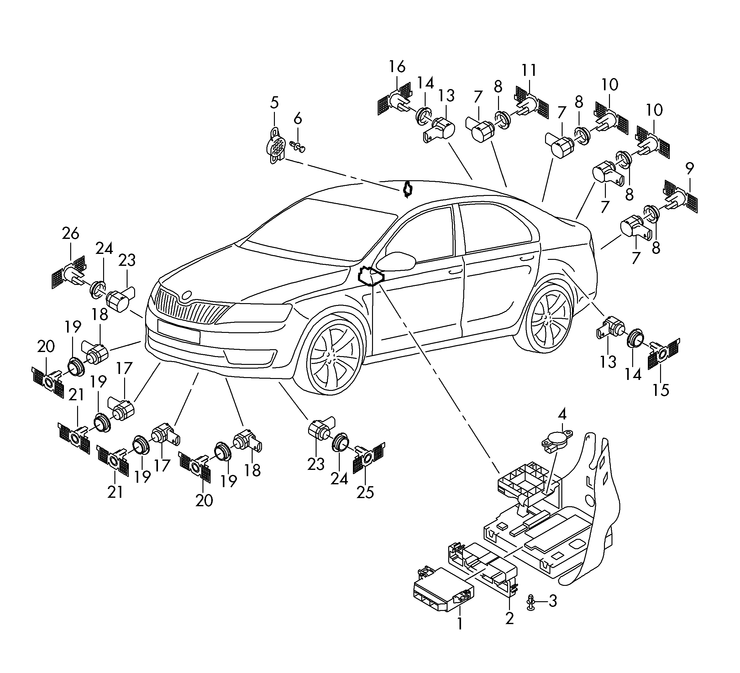 Porsche 5Q0919275B - Devējs, Parkošanās palīgsistēma autospares.lv