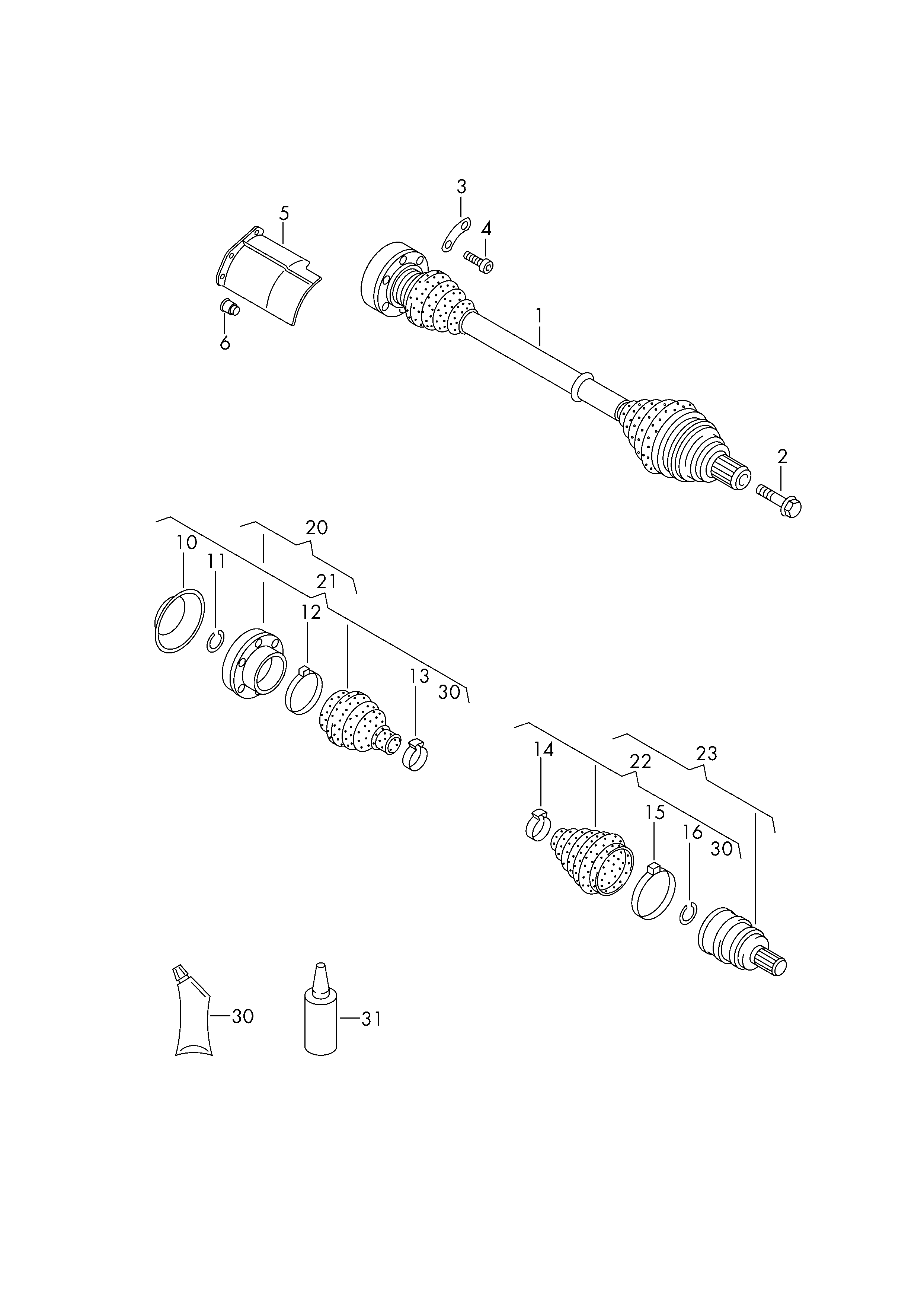 AUDI 1K0 498 203 D - Пыльник, приводной вал www.autospares.lv