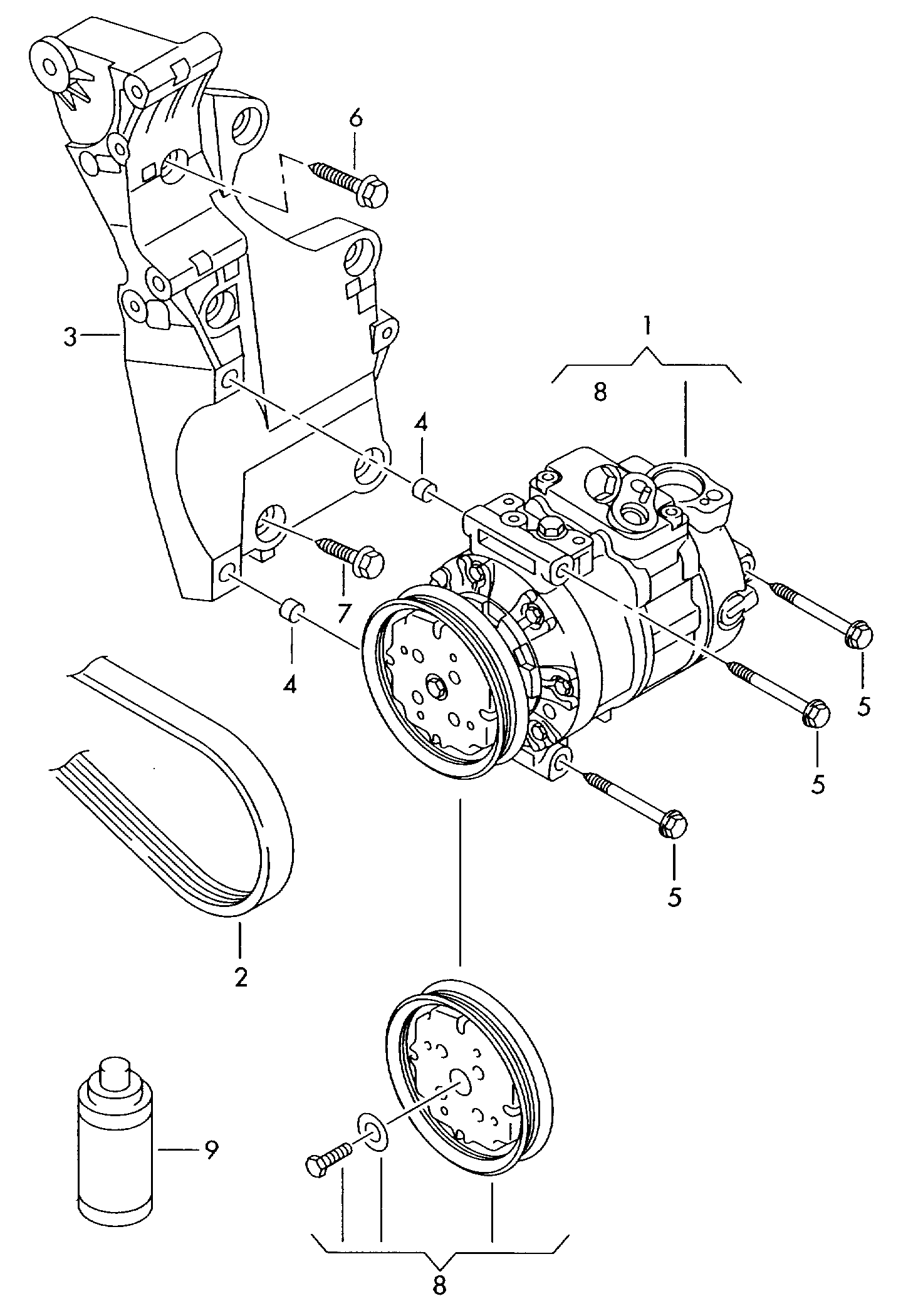 VAG 1K0820859Q - Compressor, air conditioning www.autospares.lv