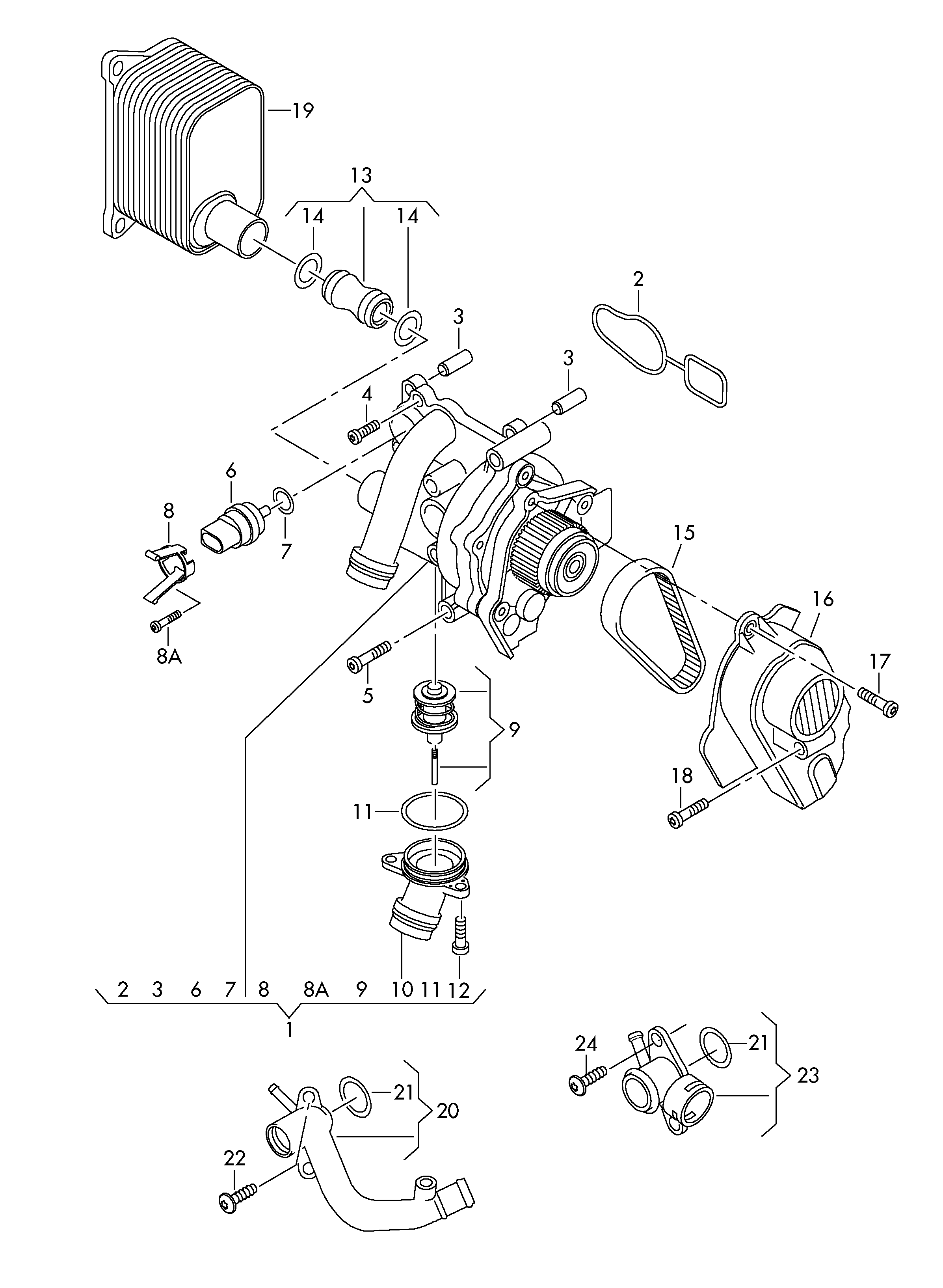 Seat 06H 121 026 BF - Ūdenssūknis autospares.lv