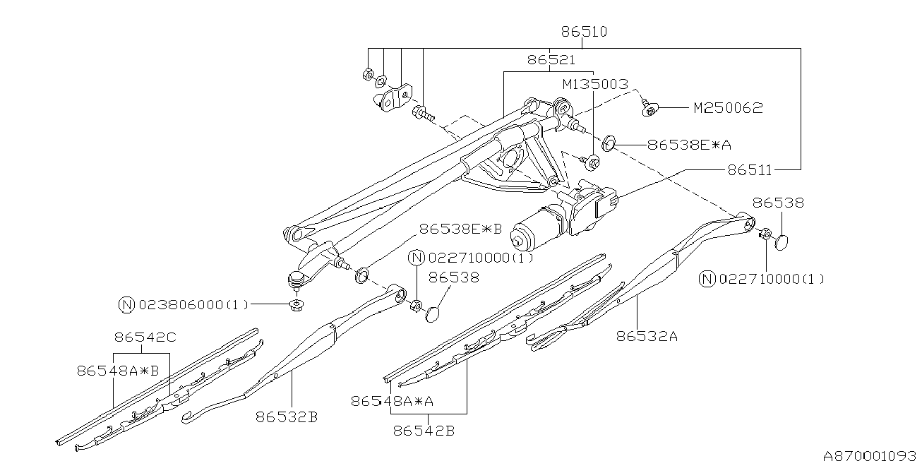 Subaru 86548-AE000 - Stikla tīrītāja slotiņa autospares.lv