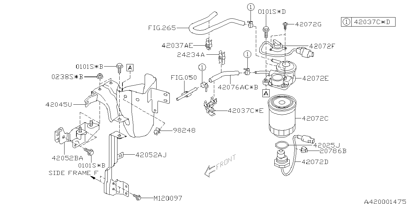 Subaru 42072AG060 - Топливный фильтр www.autospares.lv