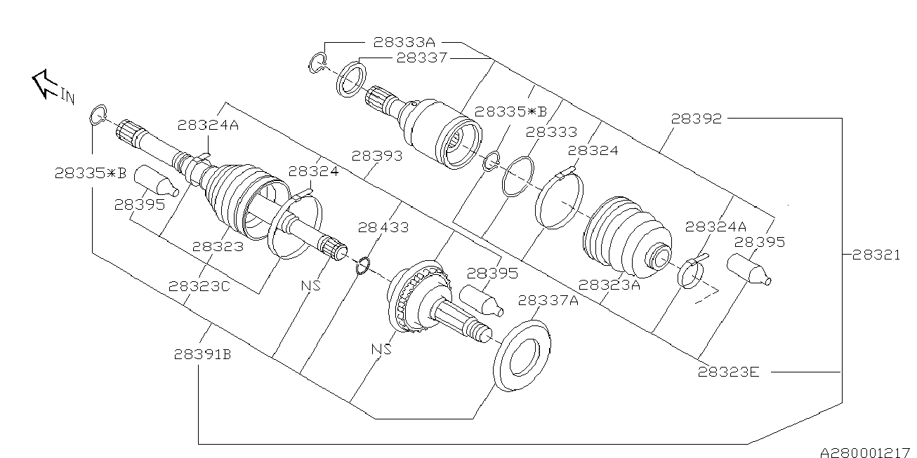 Subaru 28023-PA050 - Putekļusargs, Piedziņas vārpsta www.autospares.lv