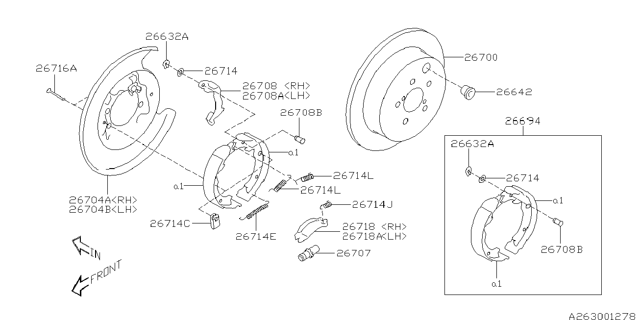 Subaru 26694CA000 - Brake Shoe Set, parking brake www.autospares.lv