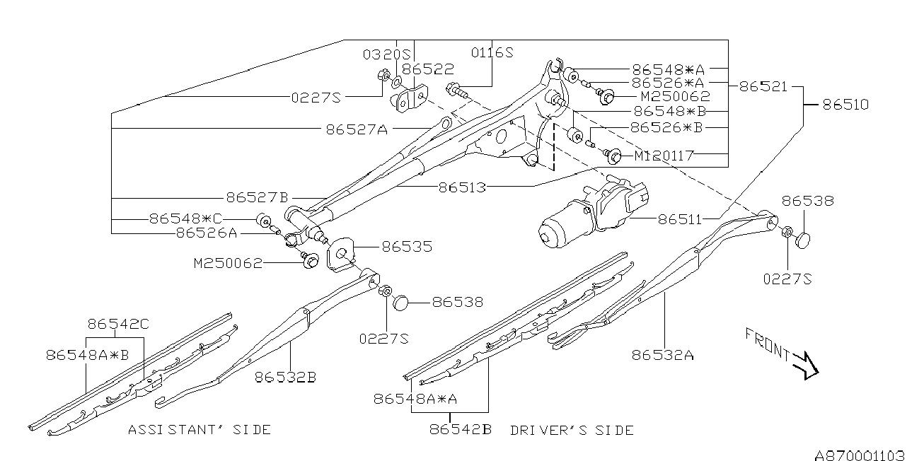 Subaru 86542SA090 - Stikla tīrītāja slotiņa autospares.lv