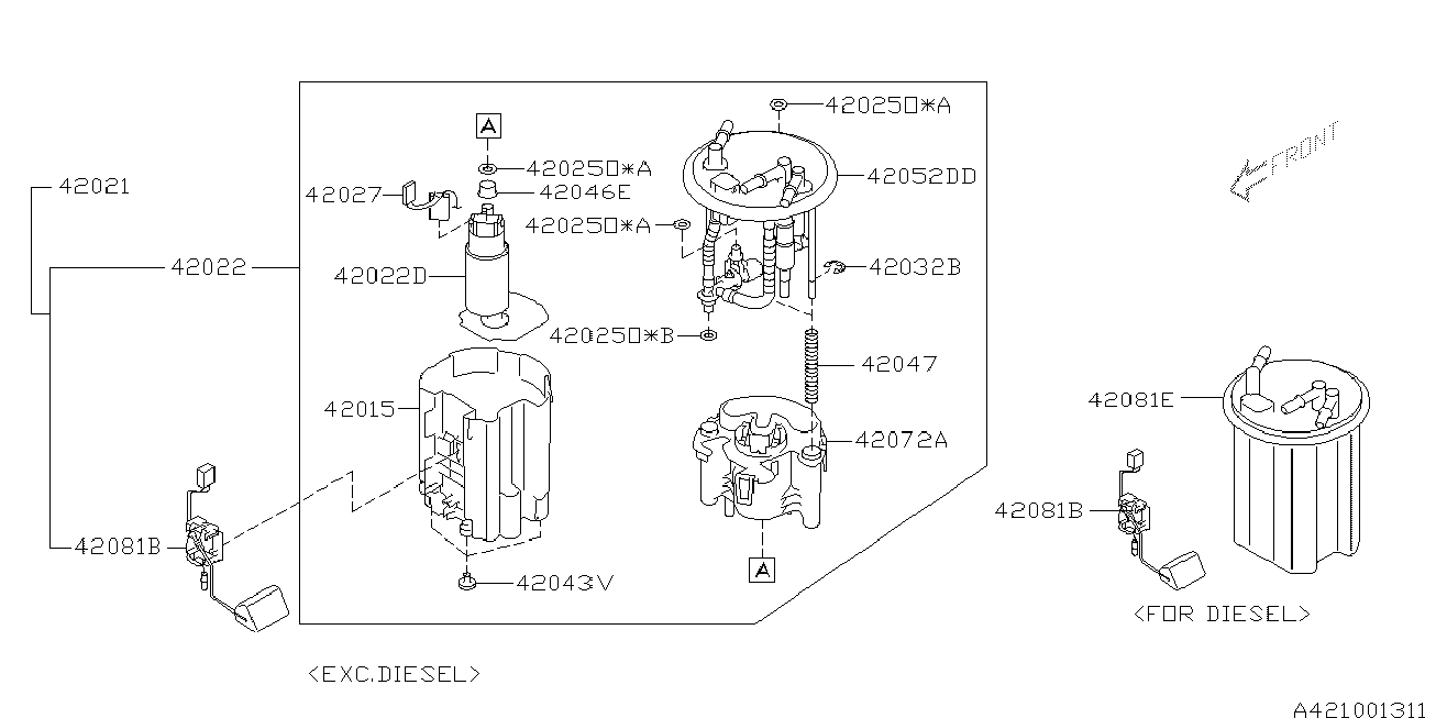 Subaru 42022AG190 - Degvielas sūknis www.autospares.lv