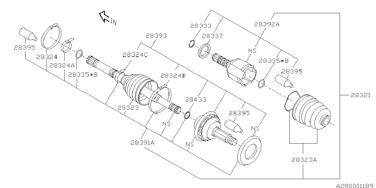 Subaru 28023-FC000 - Putekļusargs, Piedziņas vārpsta www.autospares.lv