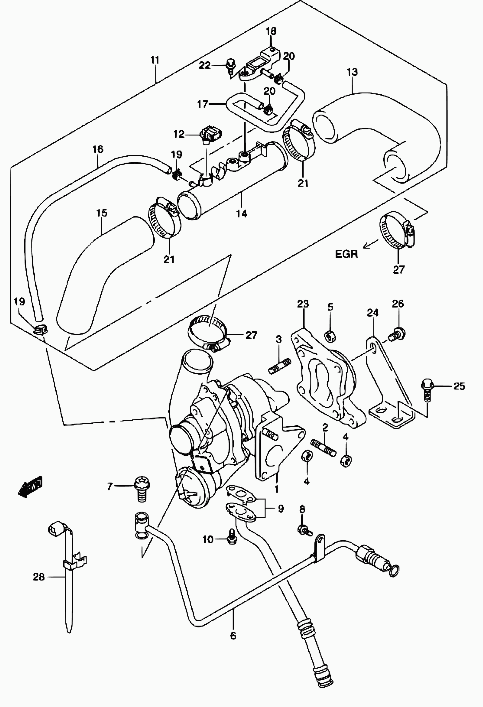 Suzuki 13900-84A00 - Турбина, компрессор www.autospares.lv