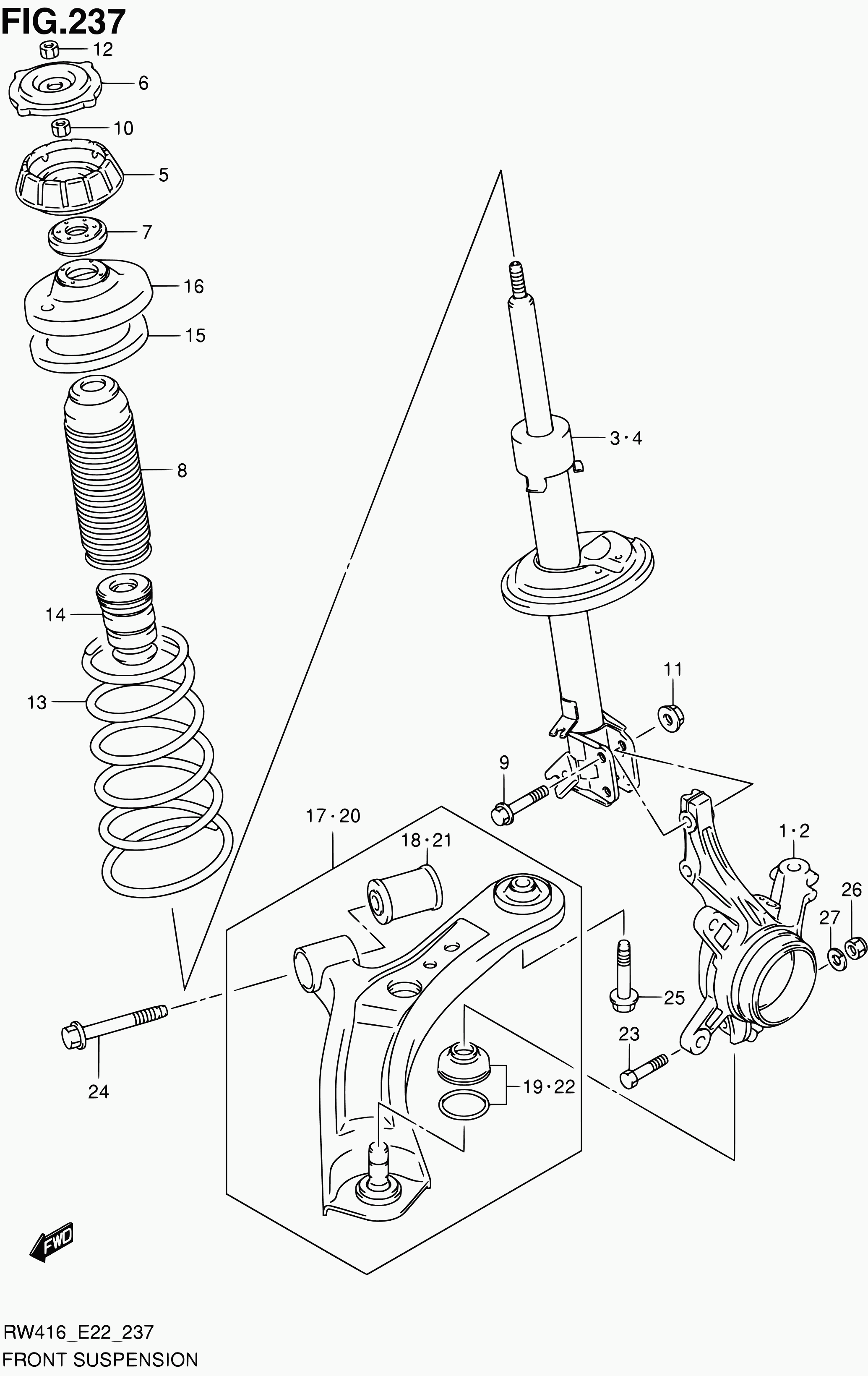 Suzuki 45201-54L20 - Neatkarīgās balstiekārtas svira, Riteņa piekare autospares.lv