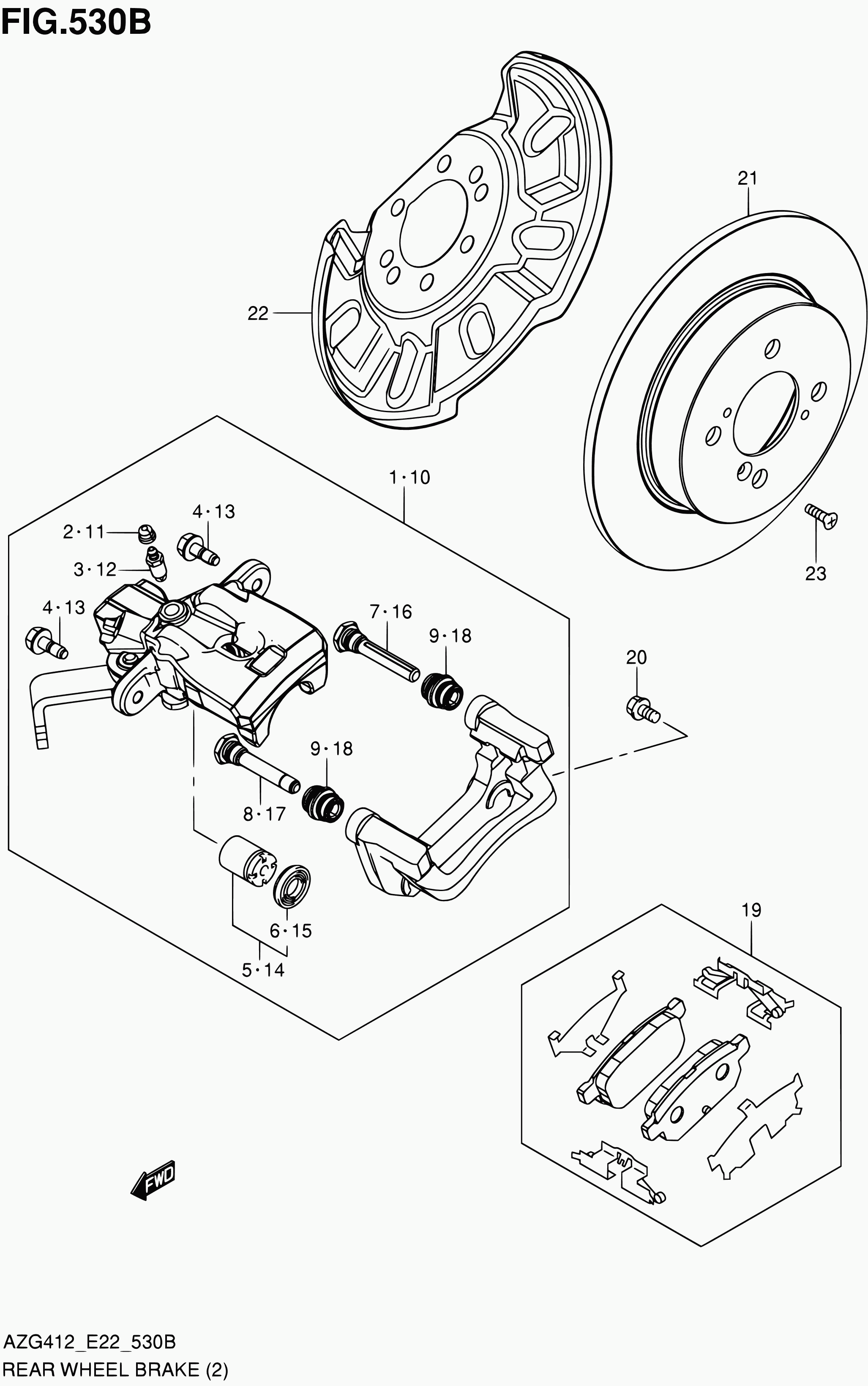 Suzuki 55800-68L00 - Brake Pad Set, disc brake www.autospares.lv