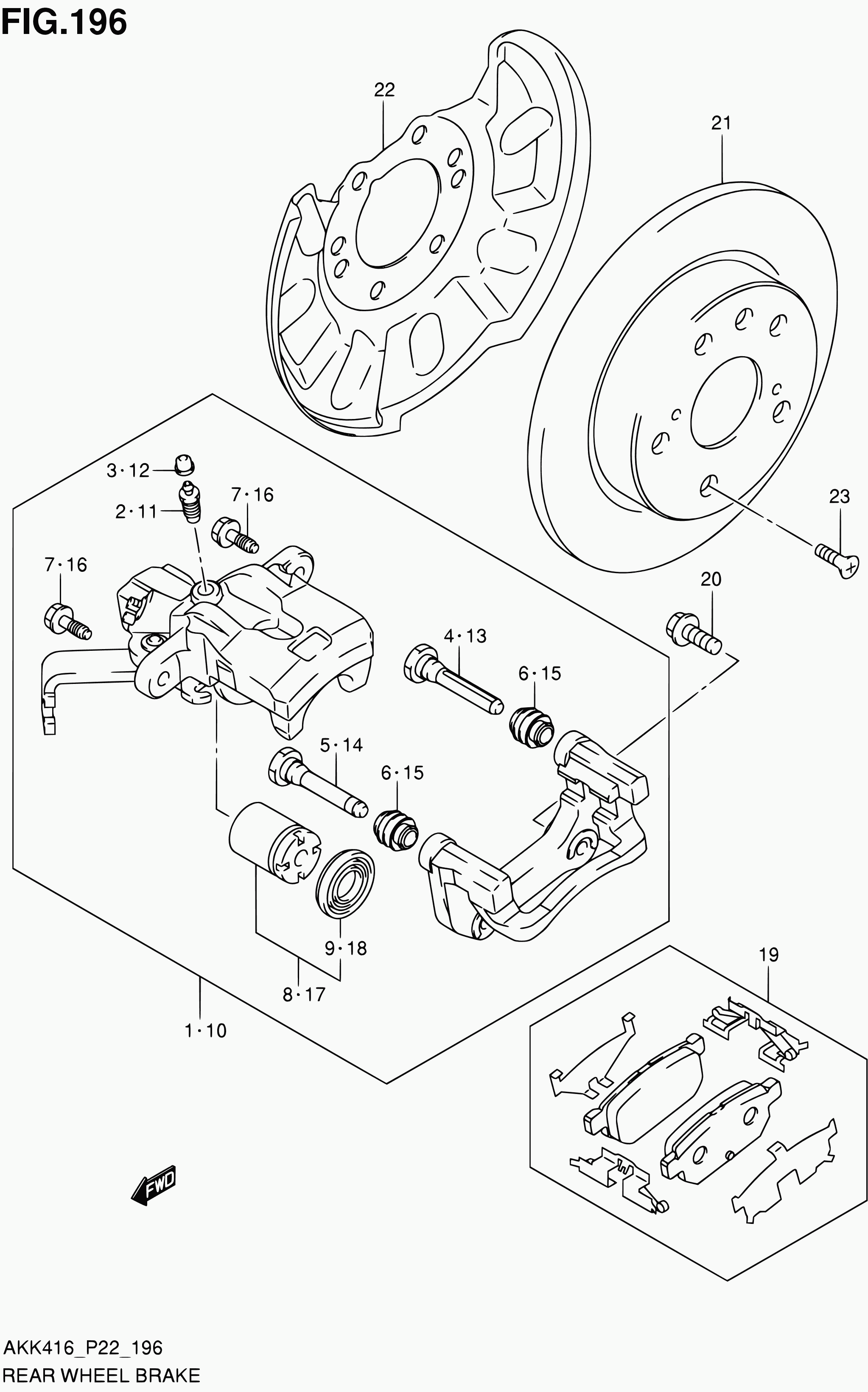 Suzuki 55800-68L10 - Brake Pad Set, disc brake www.autospares.lv