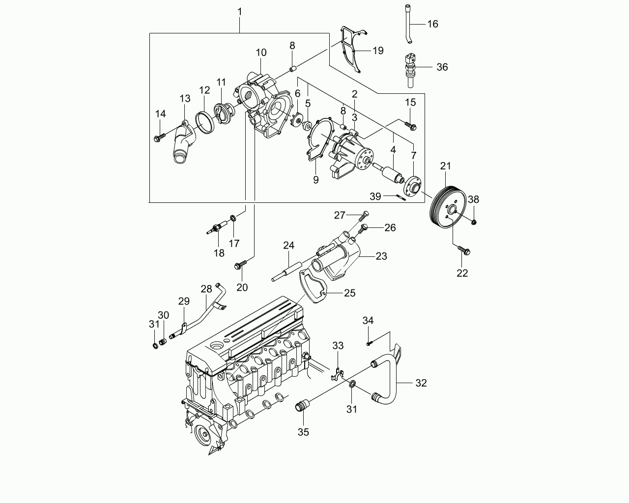 Ssangyong 6062030475 - Coolant thermostat / housing www.autospares.lv