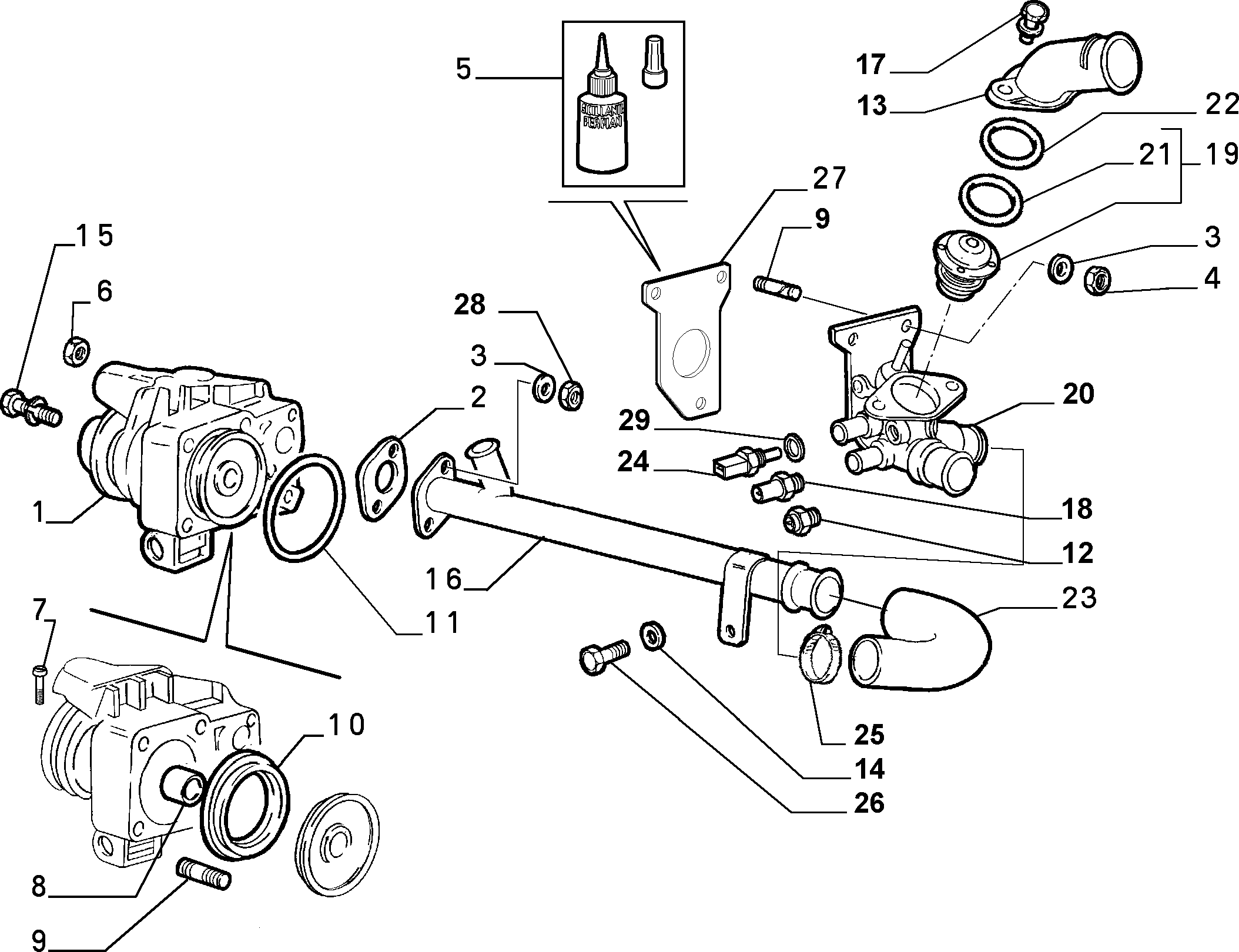 Alfa Romeo 99440717 - Водяной насос www.autospares.lv