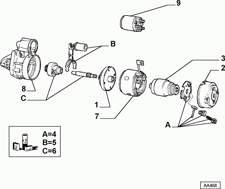 FIAT 9948135 - Pinion, bendix, starter www.autospares.lv