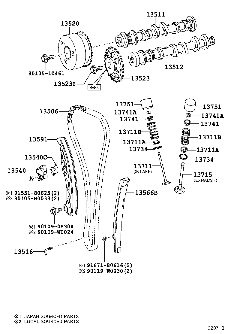 TOYOTA 13506-0Q030 - Sadales vārpstas piedziņas ķēdes komplekts autospares.lv