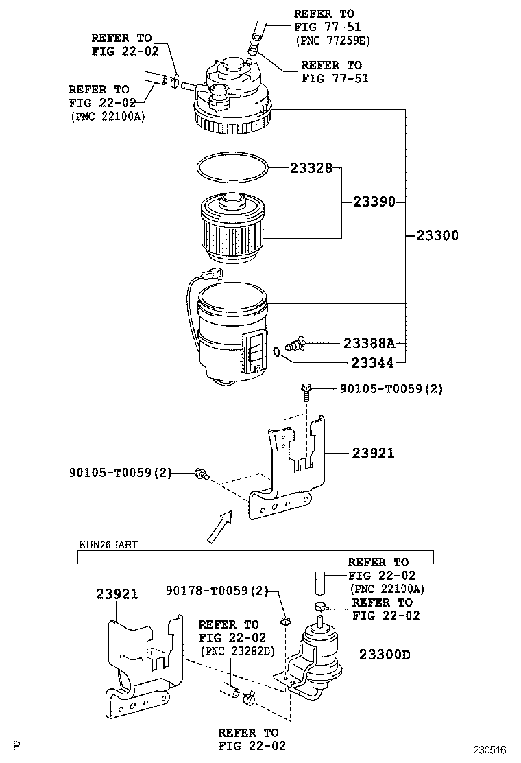 LEXUS 233900L041 - Fuel filter www.autospares.lv