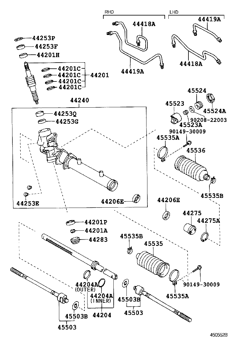 TOYOTA 45503-19215 - Aksiālais šarnīrs, Stūres šķērsstiepnis autospares.lv