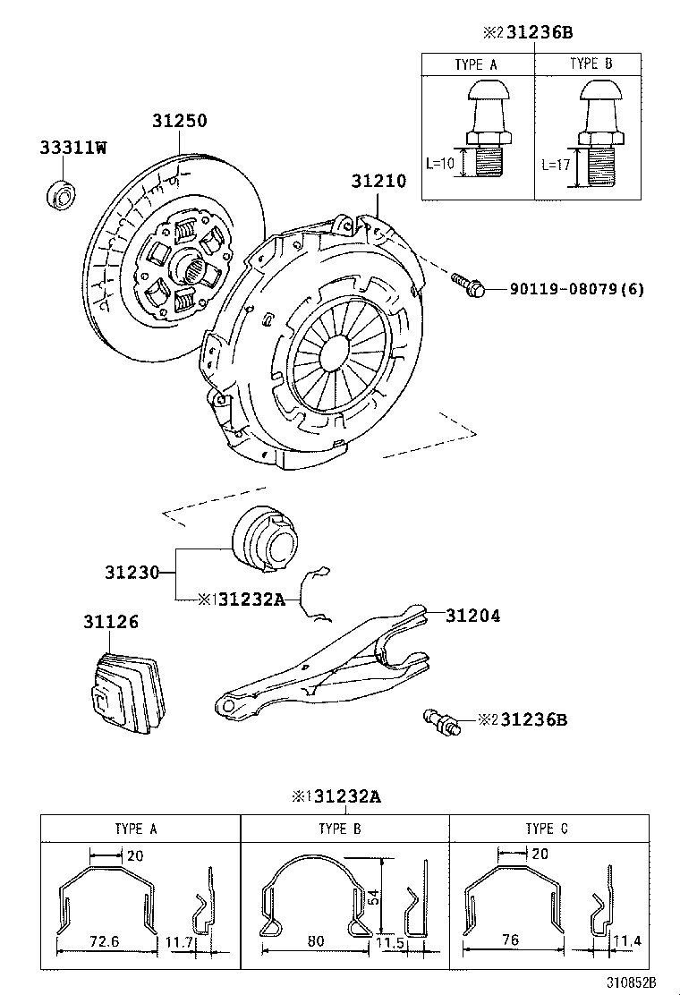 TOYOTA 31250-26191 - Sajūga disks autospares.lv