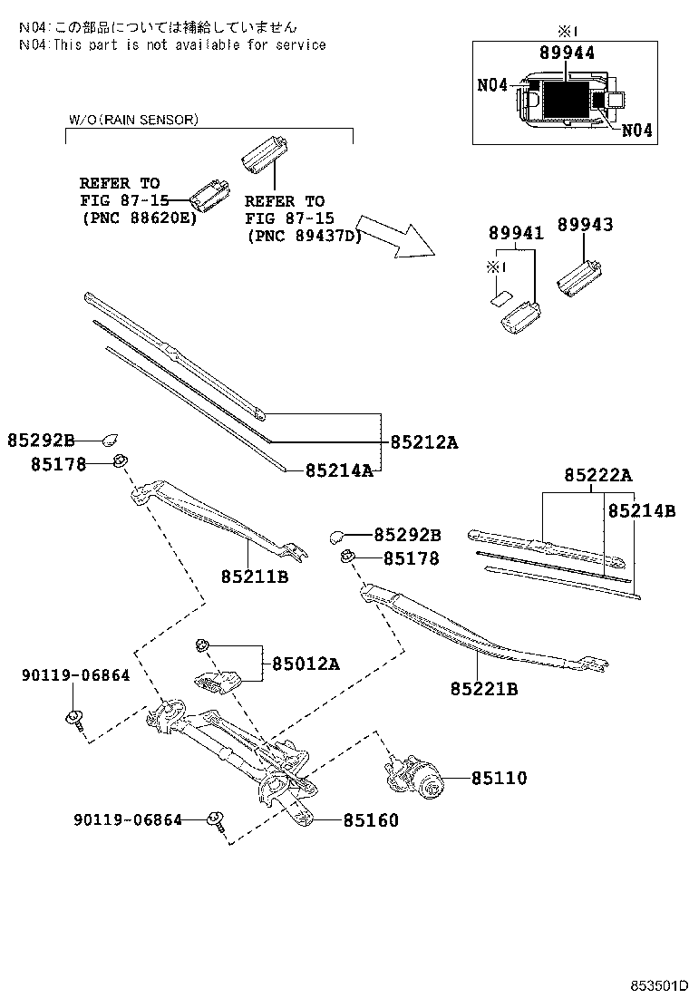 TOYOTA 85212 47160 - Stikla tīrītāja slotiņa autospares.lv