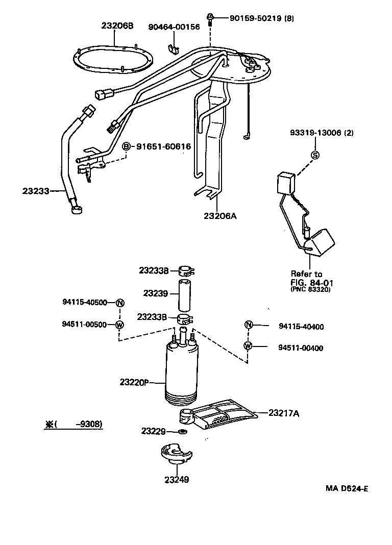 LEXUS 23220-43070 - Degvielas sūknis autospares.lv