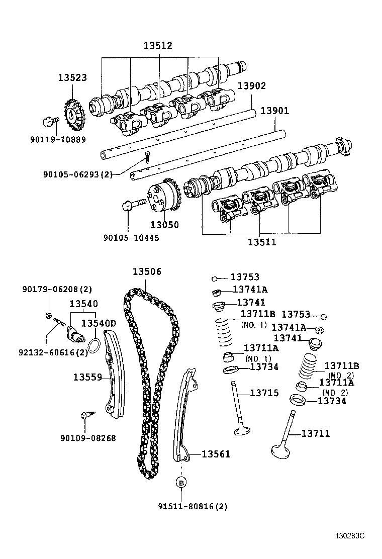 TOYOTA 13523-22020 - Sadales vārpstas piedziņas ķēdes komplekts autospares.lv