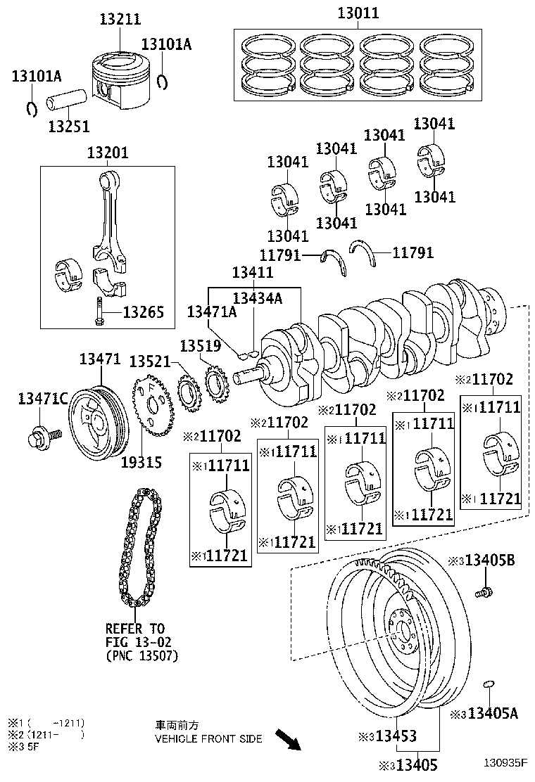 TOYOTA 13519-28010 - Sadales vārpstas piedziņas ķēdes komplekts autospares.lv