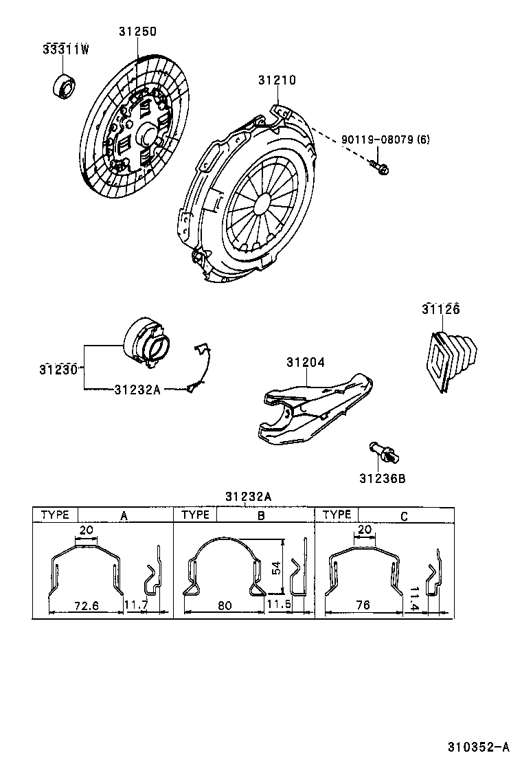 TOYOTA 31250-26181 - Sajūga disks autospares.lv