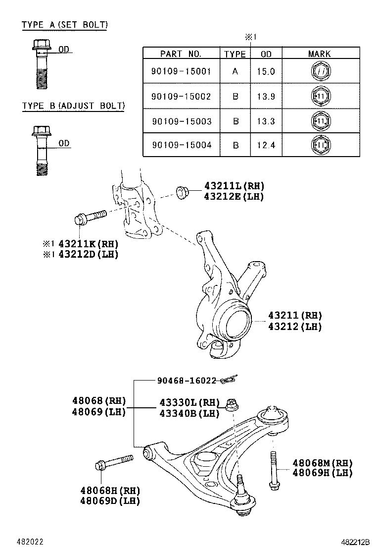 TOYOTA 48069-59095 - Neatkarīgās balstiekārtas svira, Riteņa piekare autospares.lv