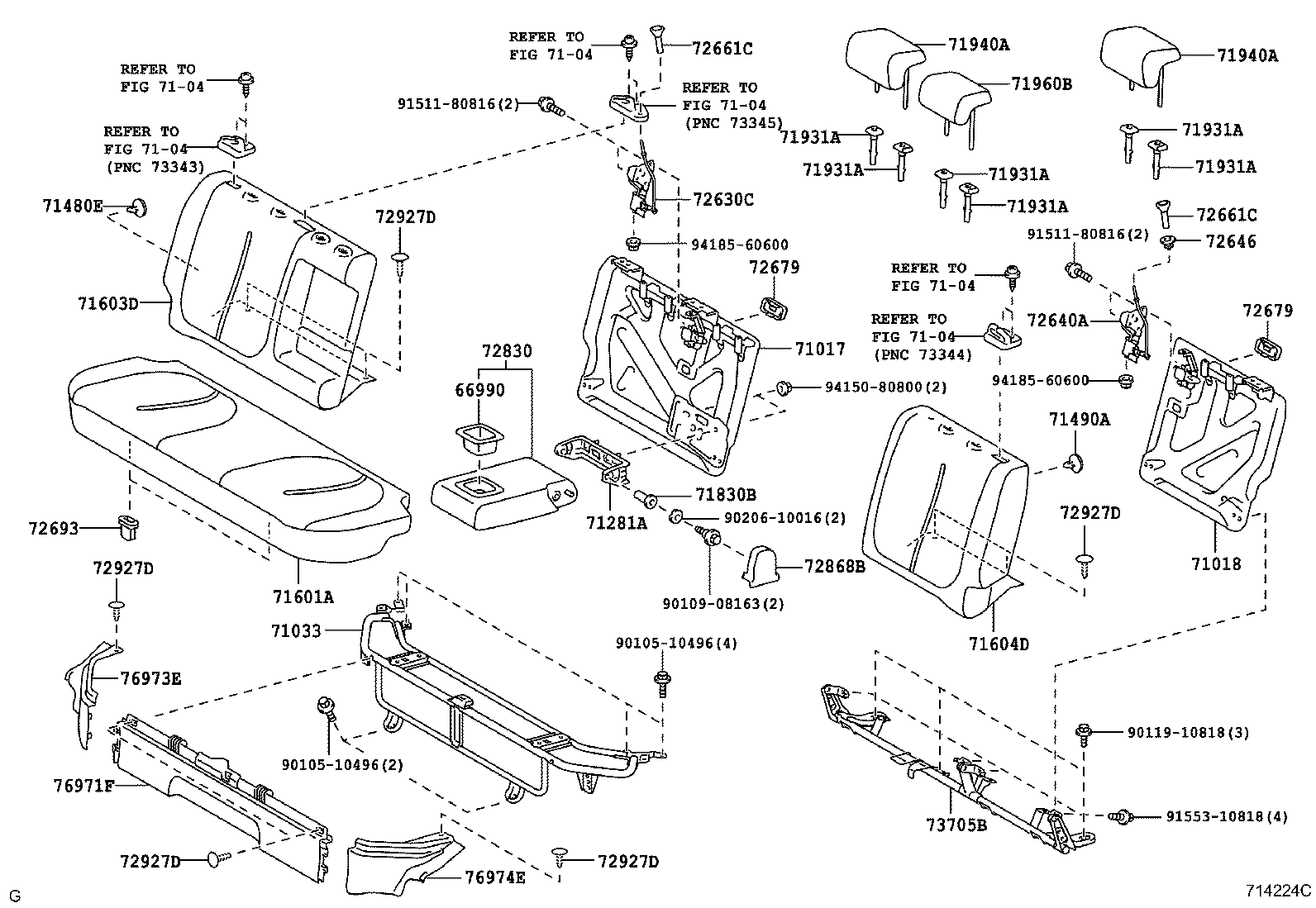 TOYOTA 9046709050 - Fiksējošo skavu komplekts, Virsbūve autospares.lv