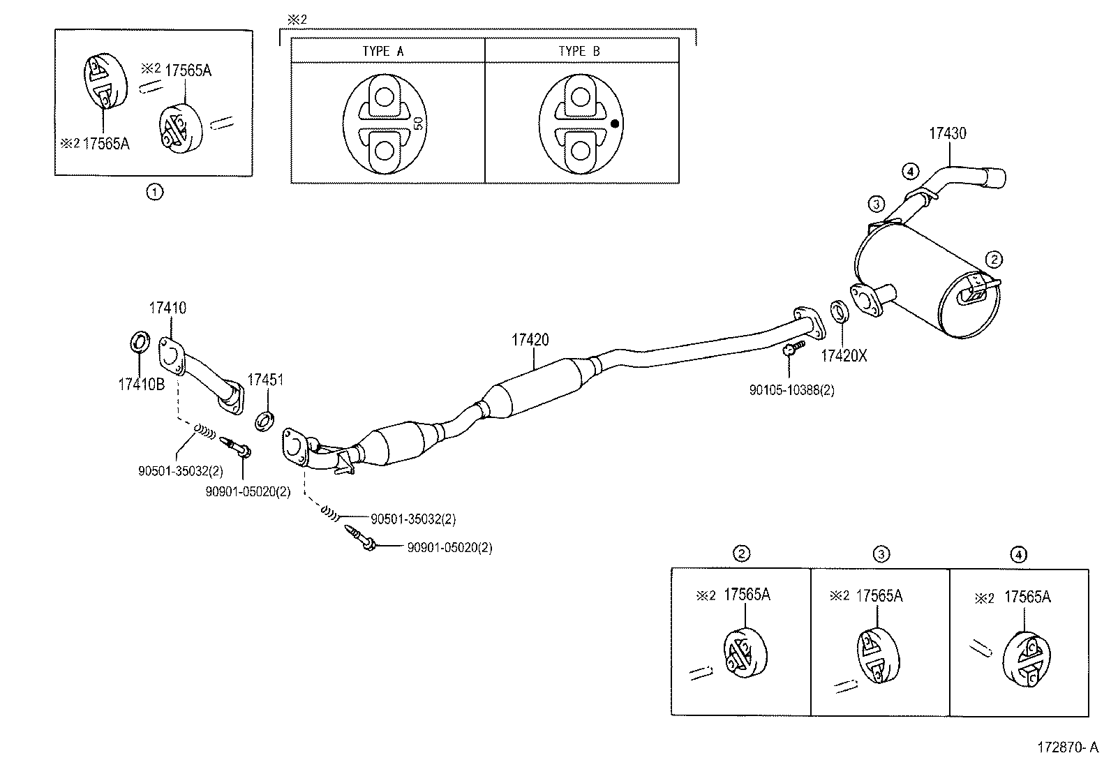 TOYOTA 17410-27120 - Izplūdes caurule autospares.lv