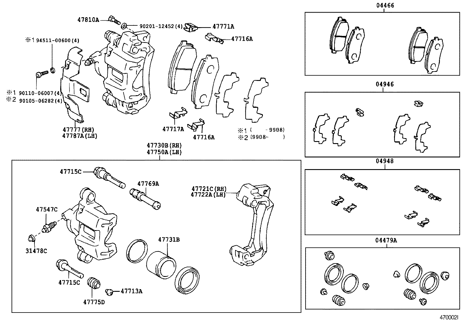 TOYOTA 04466-60010 - Bremžu uzliku kompl., Disku bremzes autospares.lv