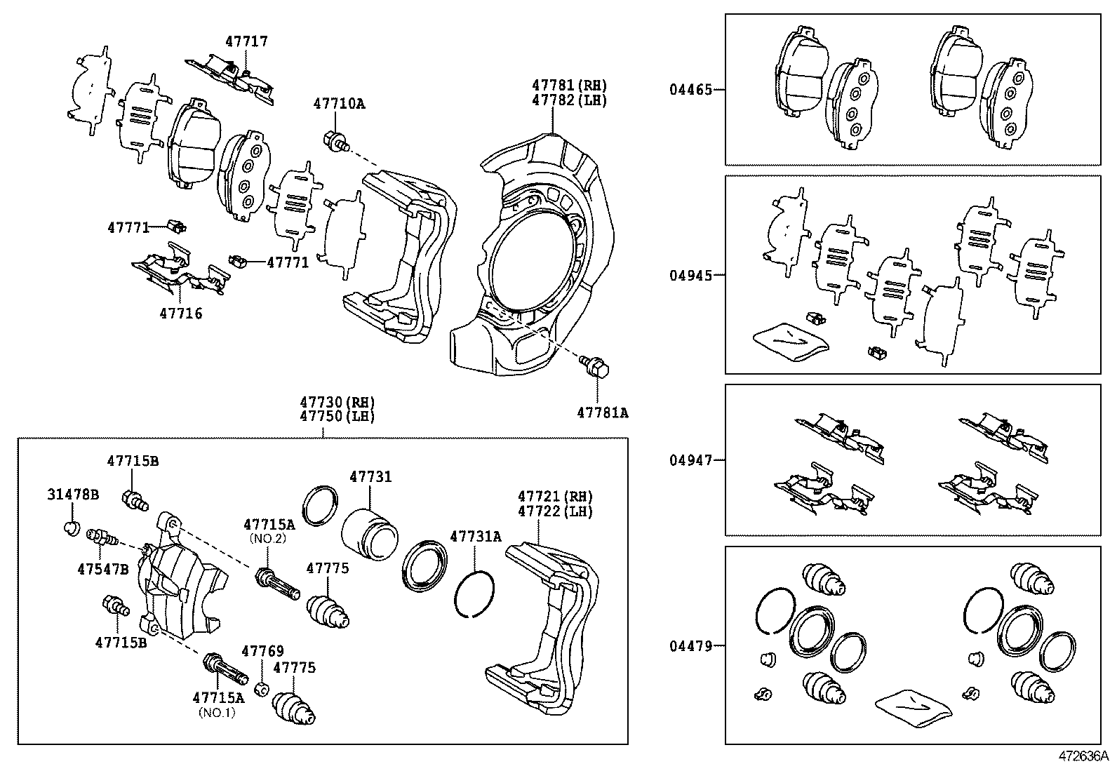 TOYOTA 04465-33240 - Brake Pad Set, disc brake www.autospares.lv