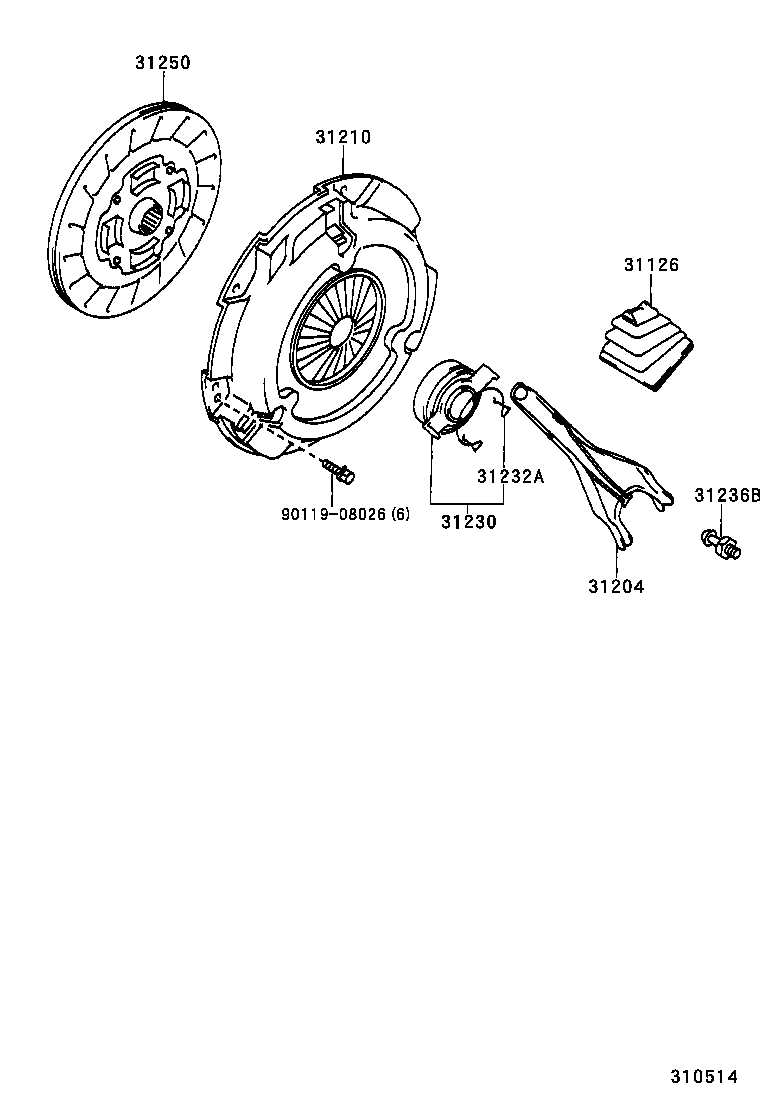 TOYOTA 31210-12180 - Sajūga piespiedējdisks autospares.lv