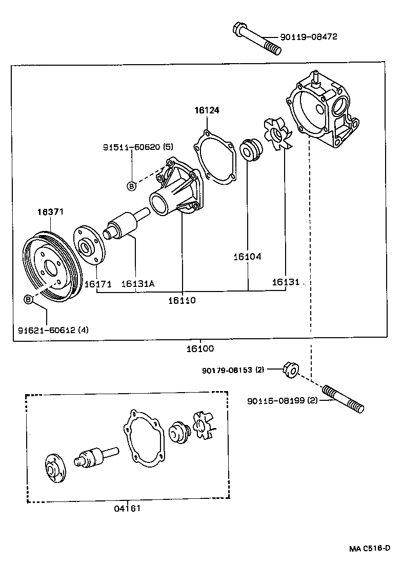 TOYOTA 16110-19105 - Ūdenssūknis www.autospares.lv