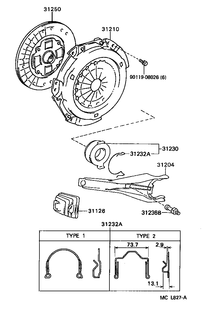 TOYOTA 31210-33020 - Sajūga piespiedējdisks autospares.lv