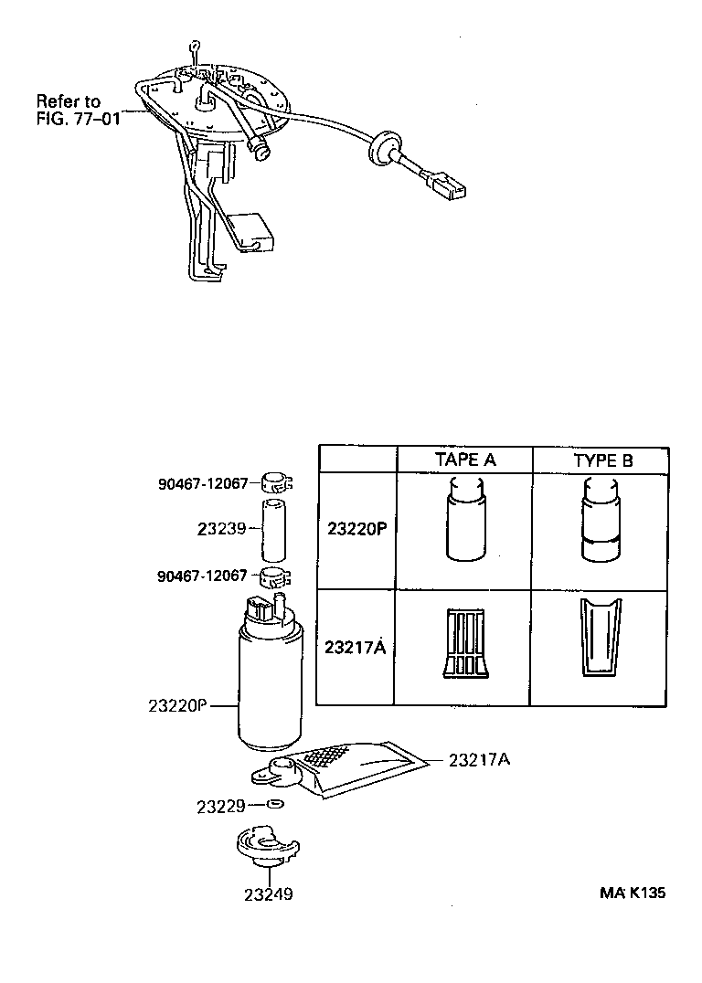 TOYOTA 23220-74021 - Degvielas sūknis autospares.lv