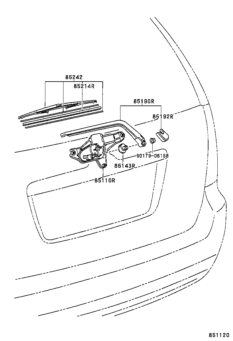 TOYOTA 8524128070 - Stikla tīrītāju sviru kompl., Stiklu tīrīšanas sistēma www.autospares.lv