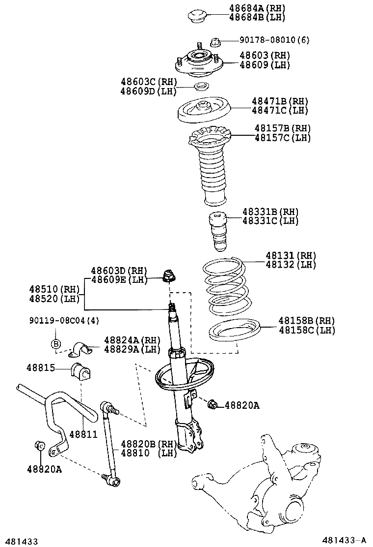 TOYOTA 4852019815 - Amortizators autospares.lv