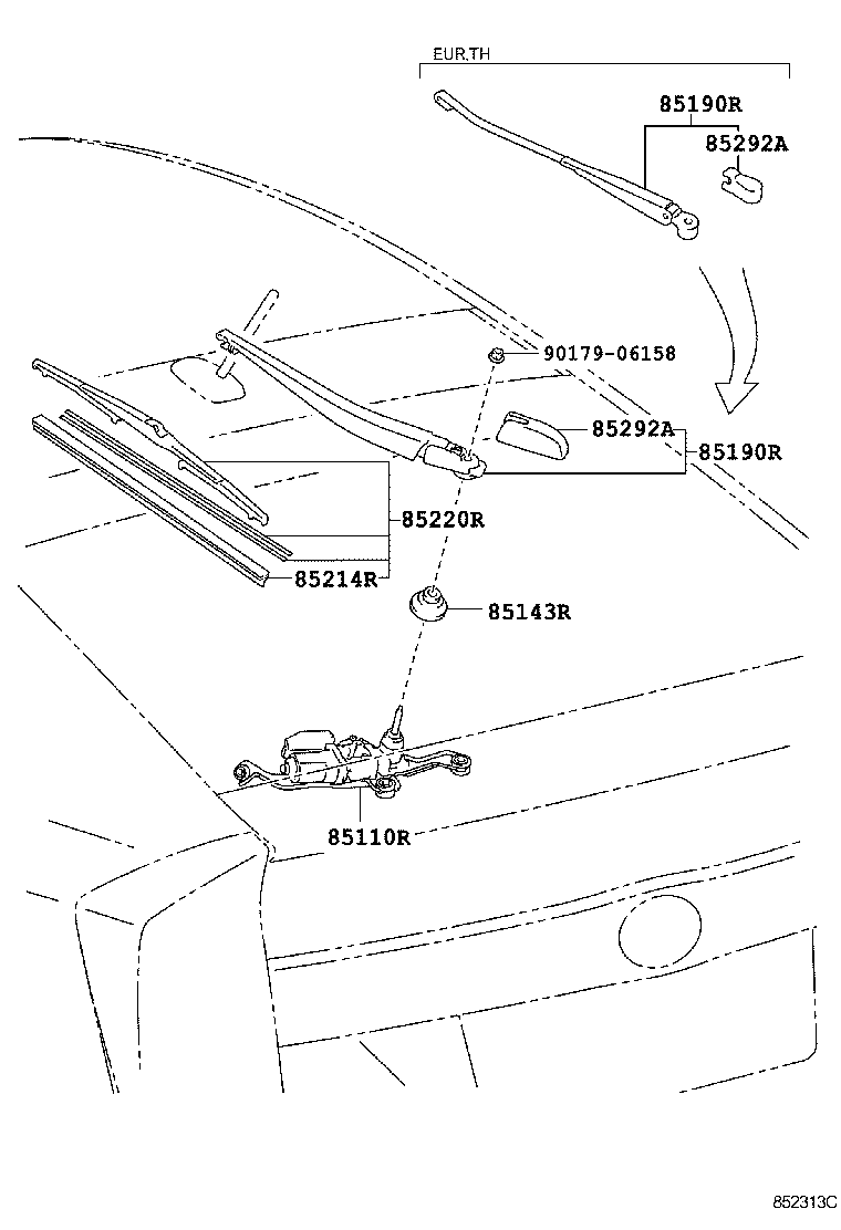 TOYOTA 8524247040 - Stikla tīrītāja slotiņa autospares.lv