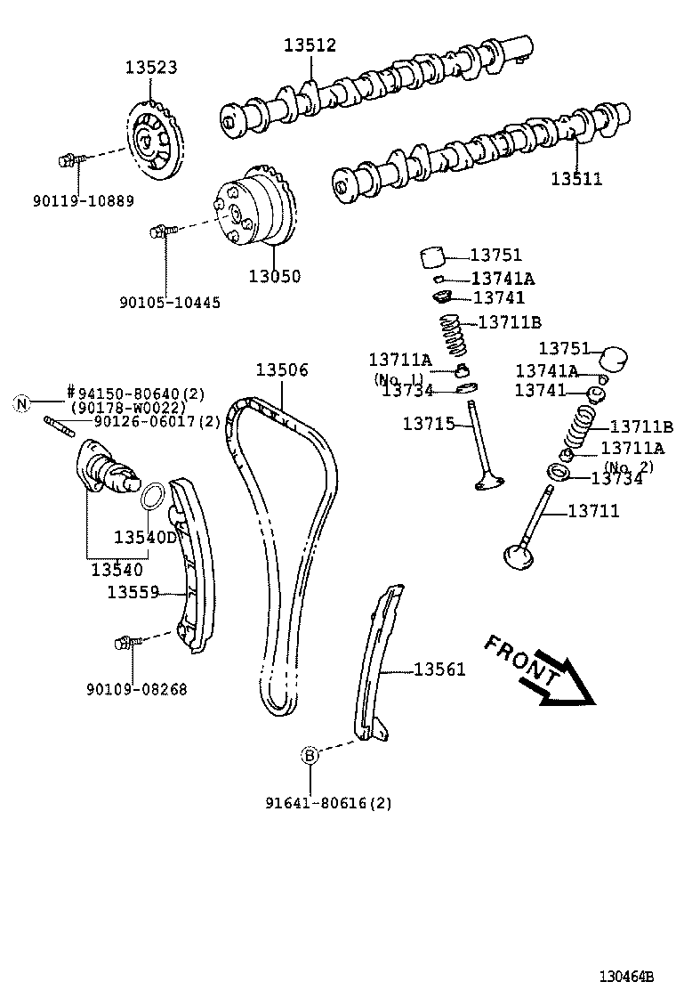 TOYOTA 13559-0D020 - Sadales vārpstas piedziņas ķēdes komplekts autospares.lv