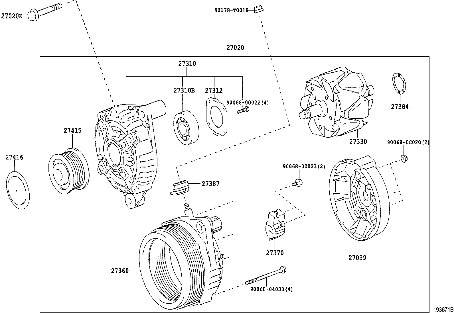 TOYOTA 27415-0L030 - Piedziņas skriemelis, Ģenerators autospares.lv