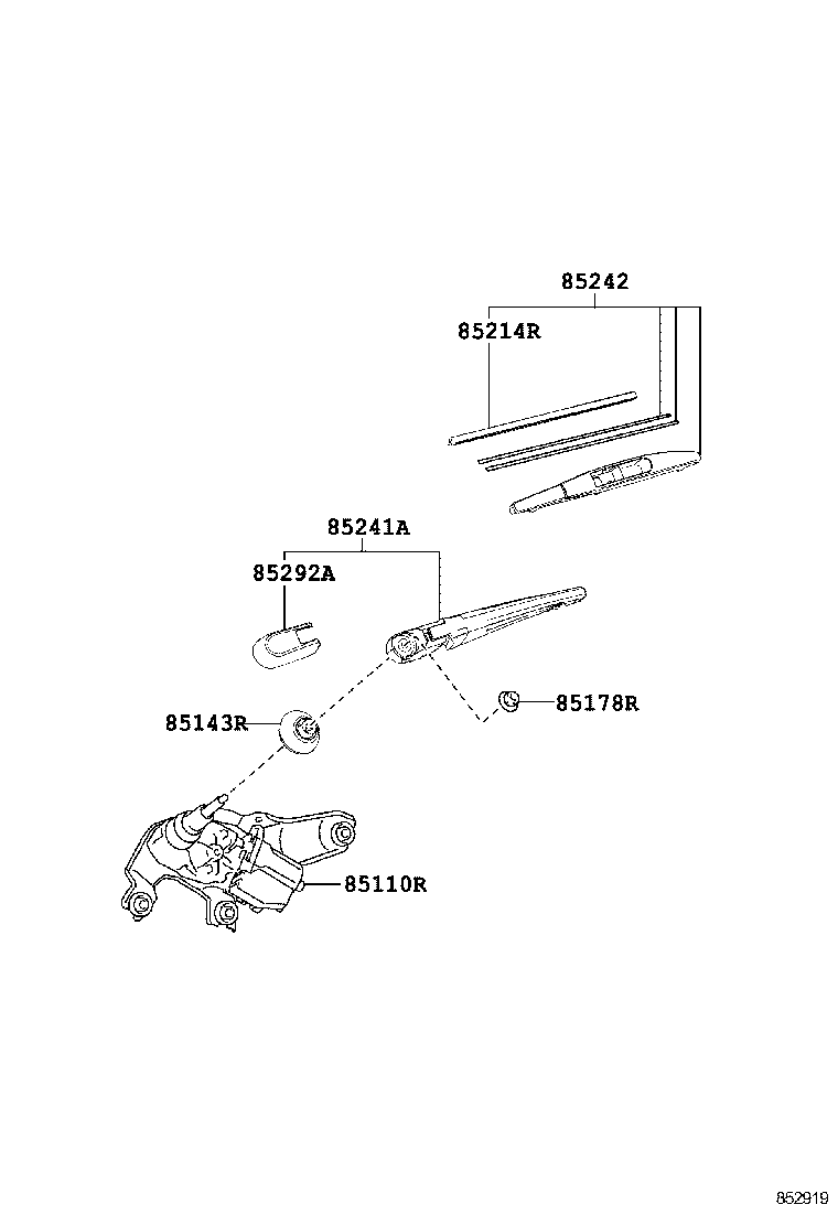 TOYOTA 85242 02050 - Stikla tīrītāja slotiņa autospares.lv