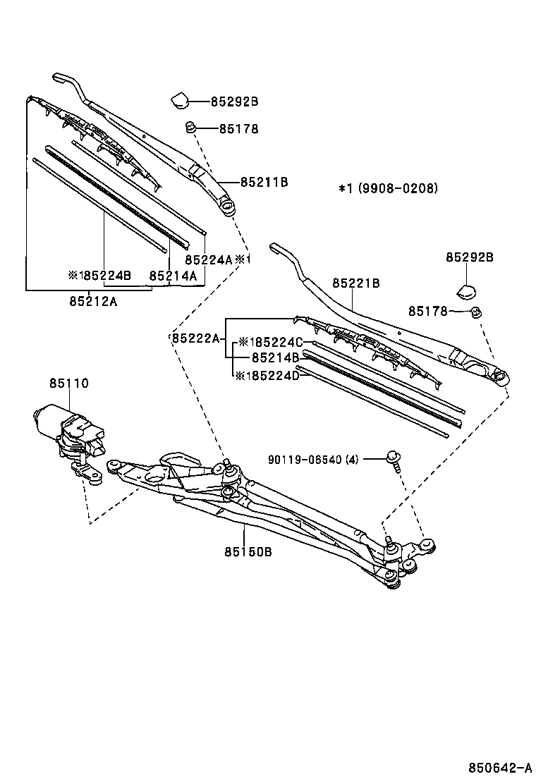 TOYOTA 8521244030 - Stikla tīrītāja slotiņa autospares.lv